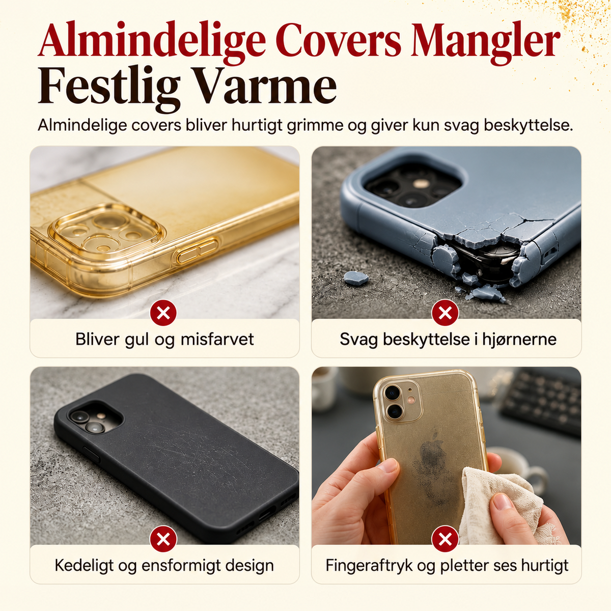 Glitrende telefoncover med juletræ