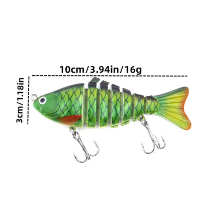 Multi-segmenteret bionisk svømmende fiskeagn