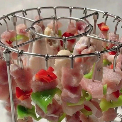 Rund ovngrill i rustfrit stål med spid