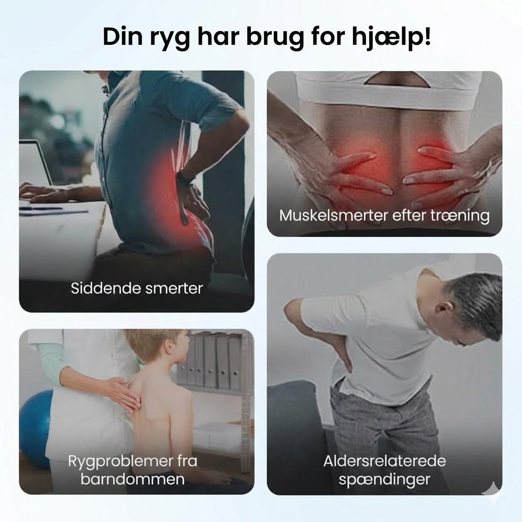 Magnetisk akupunkturmassage og rygstrækker til lænderyggen
