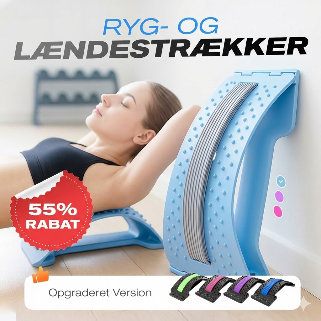Magnetisk akupunkturmassage og rygstrækker til lænderyggen