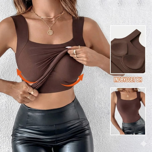 Termotanktop med indbygget bh (U-hals)