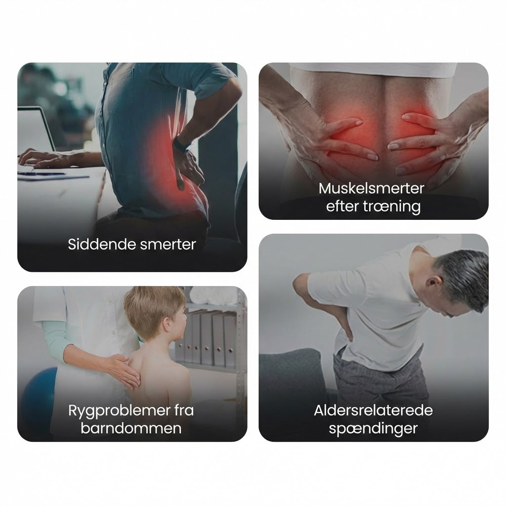 Magnetisk akupunkturmassage og rygstrækker til lænderyggen