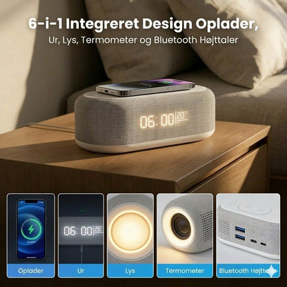 Alt-i-én 6-i-1 trådløs 15 W ladestation