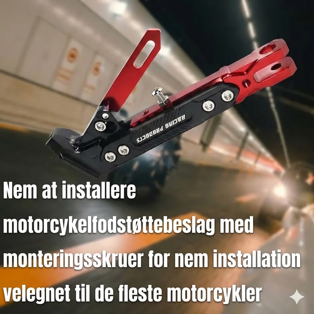 Universelt justerbart støtteben til motorcykler