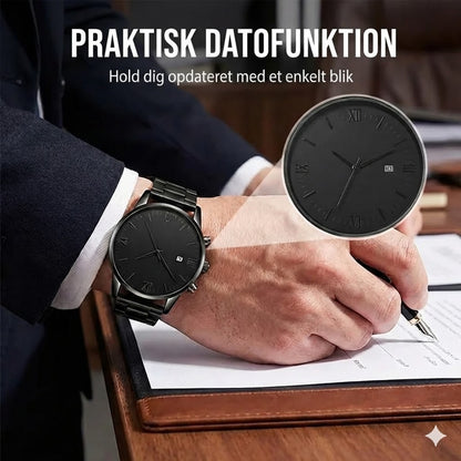 Minimalistisk kvartsur til mænd med datovisning