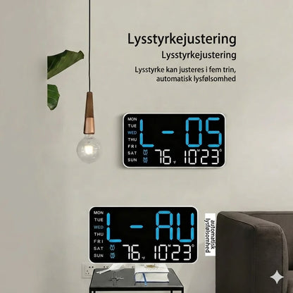 Multifunktionel dekorativ digitalt LED-vægur