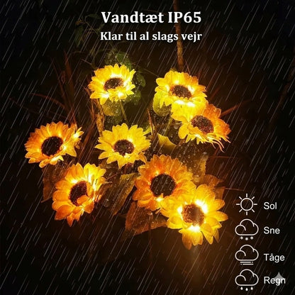 Vandtætte solcellelamper (3 solsikkelamper)