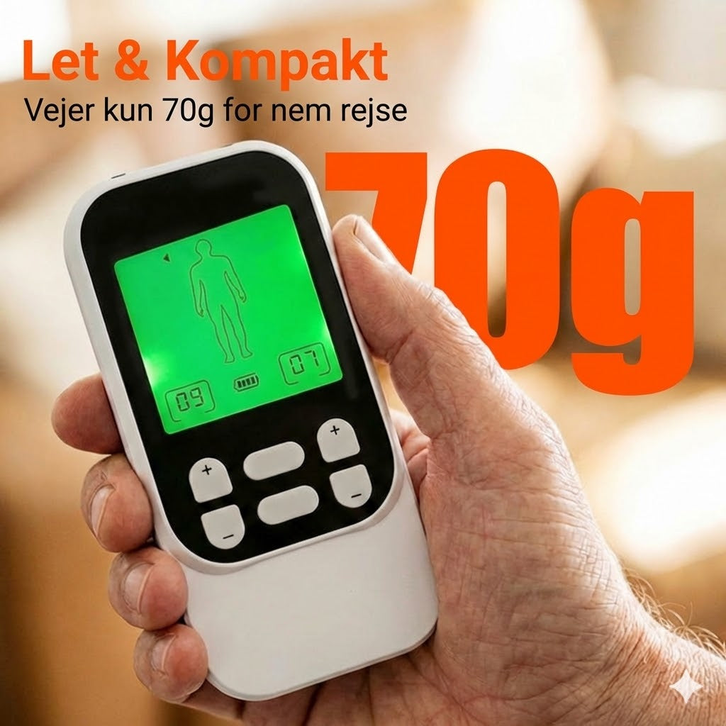 Bærbar to-kanals TENS-muskelstimulator