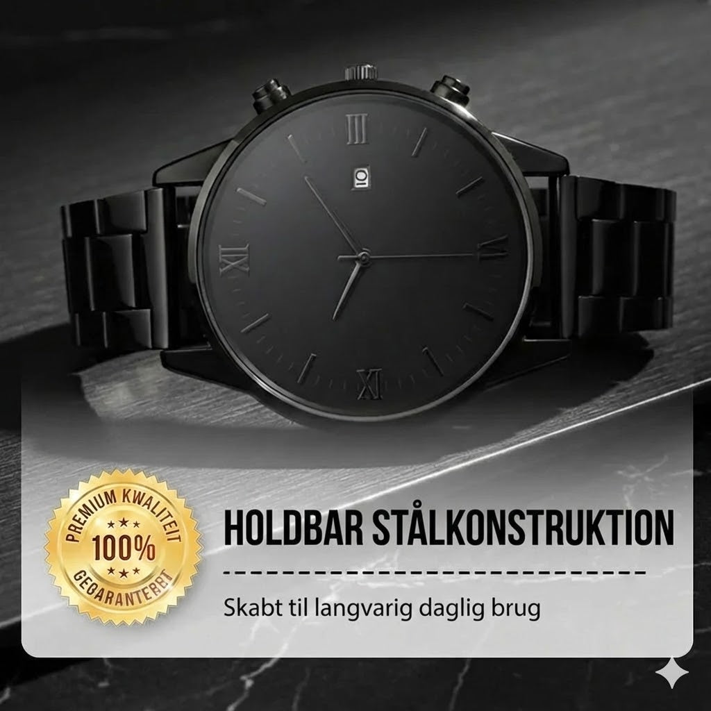 Minimalistisk kvartsur til mænd med datovisning