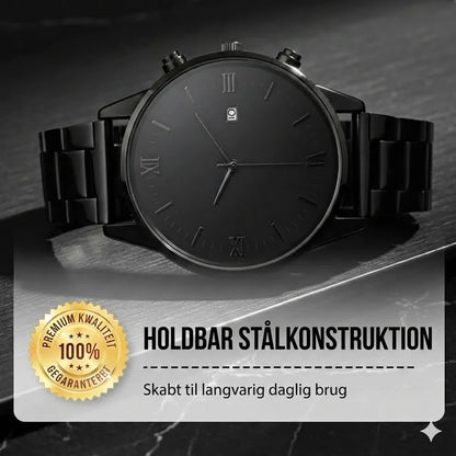 Minimalistisk kvartsur til mænd med datovisning