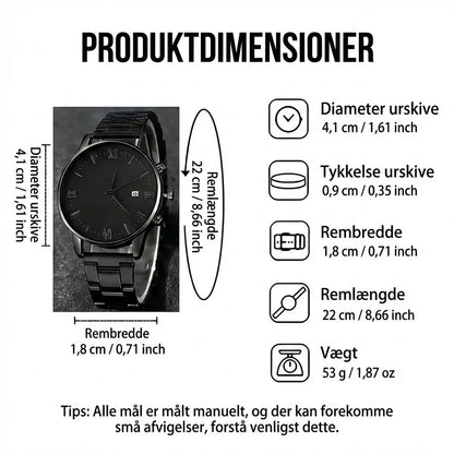 Minimalistisk kvartsur til mænd med datovisning