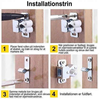 Push-to-open lås i rustfrit stål: Stærk & grebsfri
