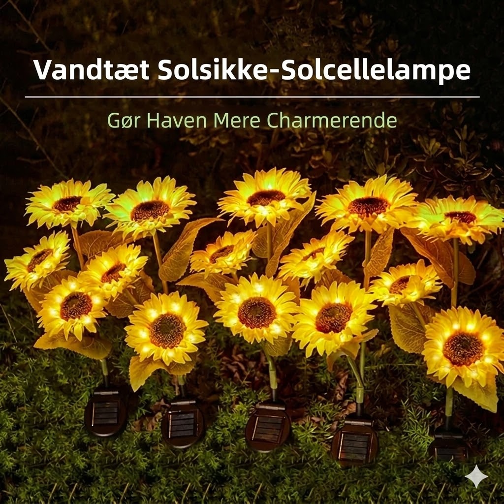 Vandtætte solcellelamper (3 solsikkelamper)