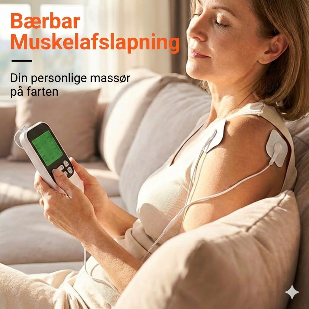 Bærbar to-kanals TENS-muskelstimulator