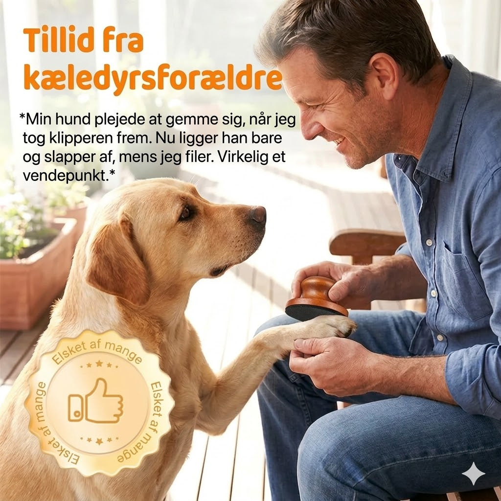 Neglefil i træ til kæledyr med udskiftelige filepuder