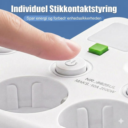 Pladsbesparende stikdåse med lys og USB