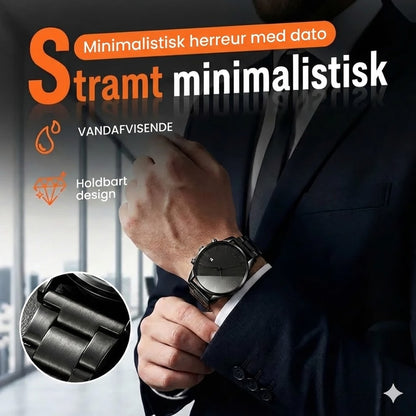 Minimalistisk kvartsur til mænd med datovisning