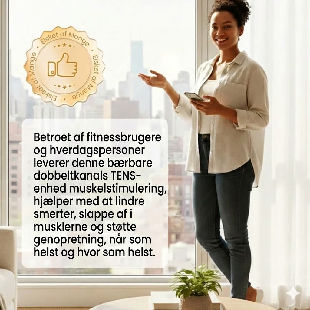 Bærbar to-kanals TENS-muskelstimulator