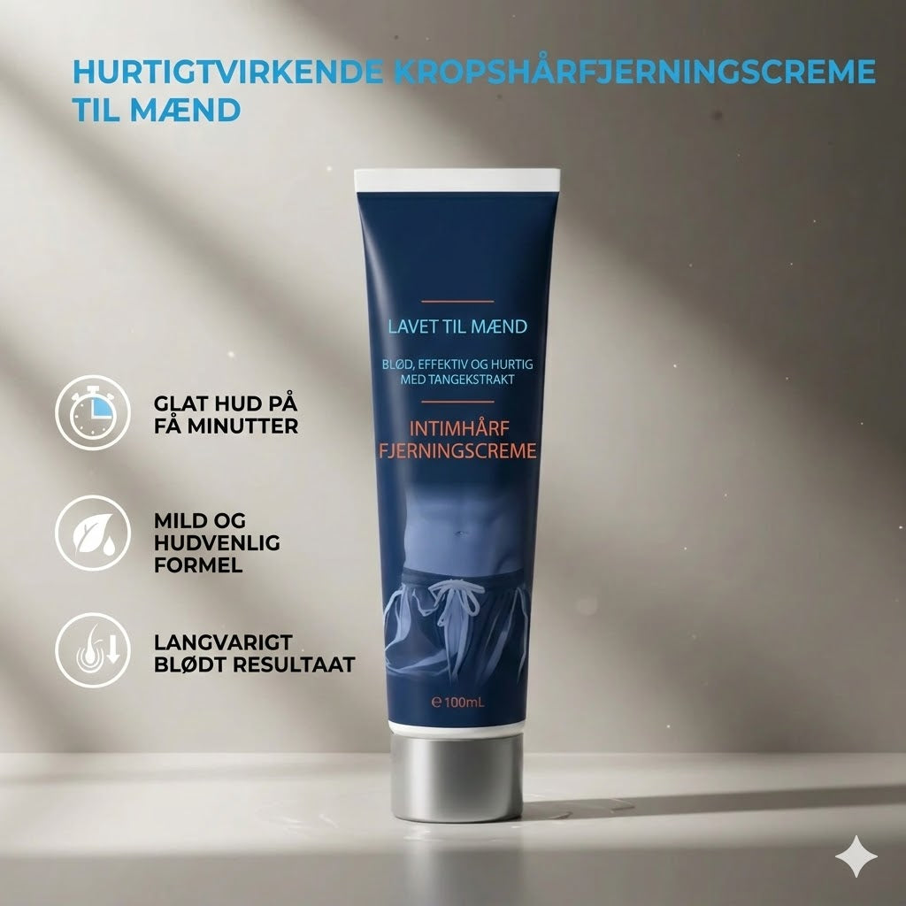 Hurtigtvirkende hårfjerningscreme til mænd