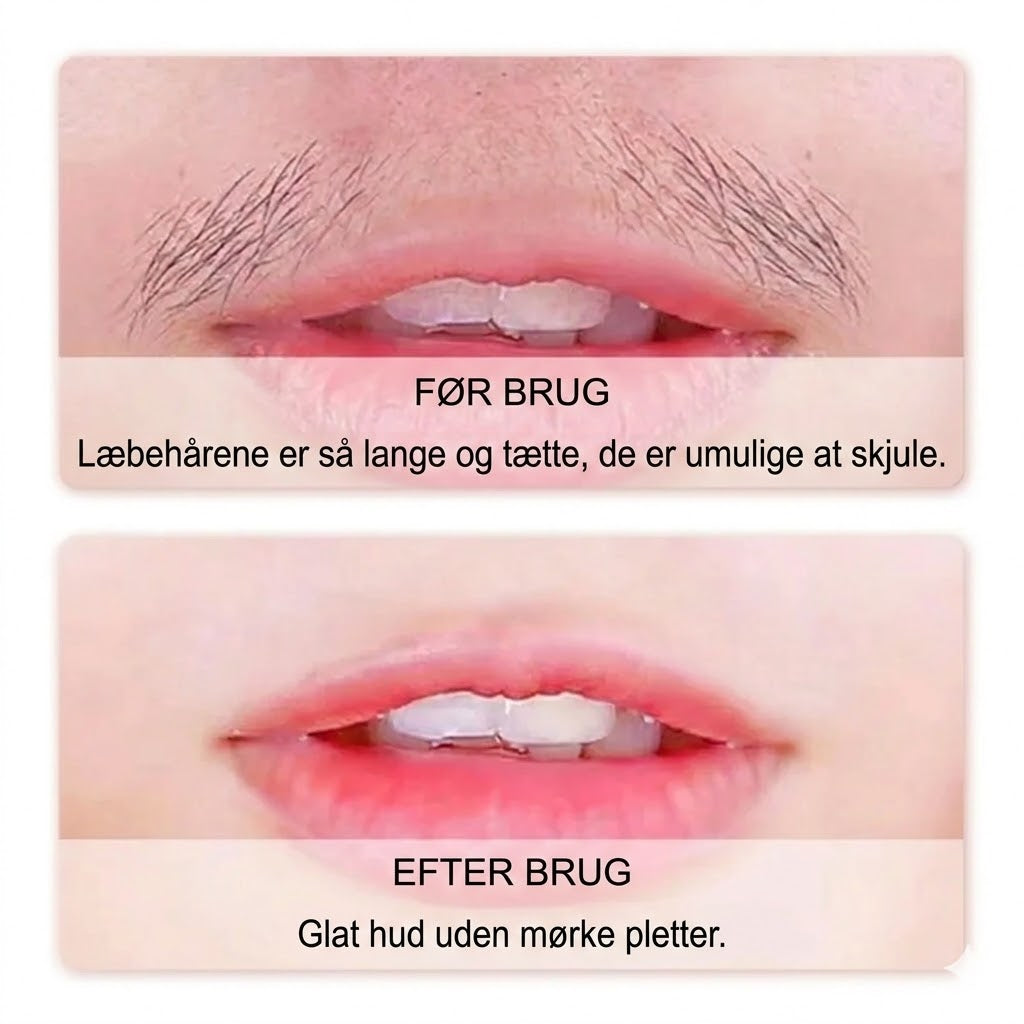Mild og smertefri creme til fjernelse af ansigtshår