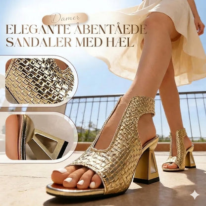 Elegante damesandaler med peep-toe-hæl