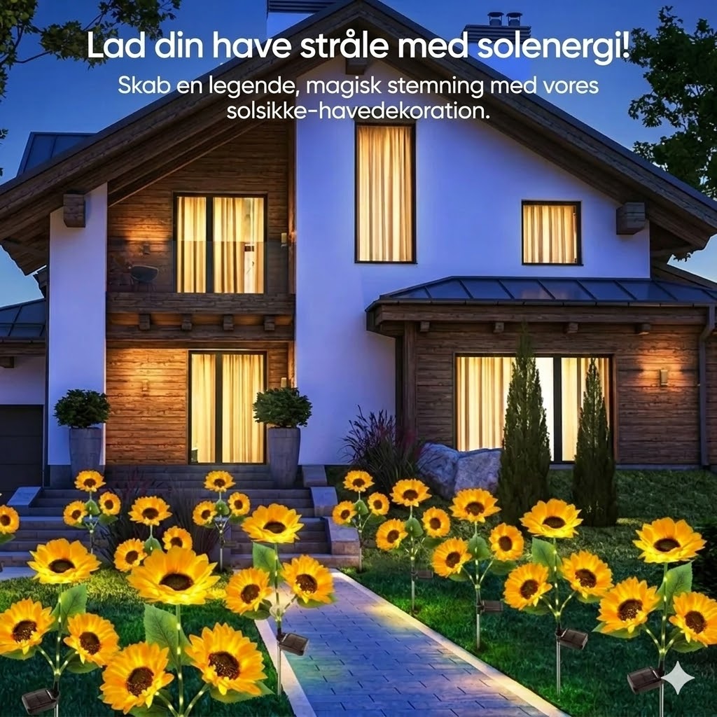 Vandtætte solcellelamper (3 solsikkelamper)