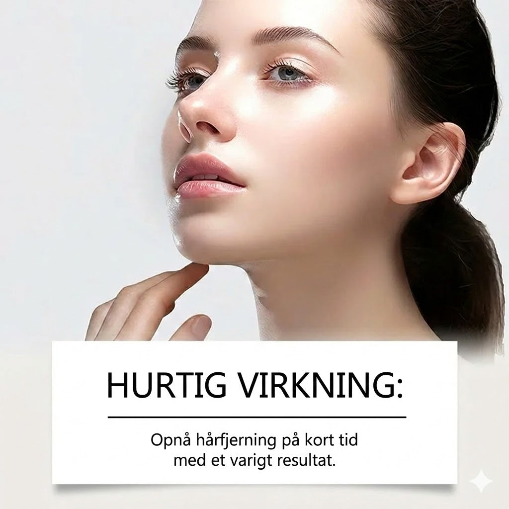 Mild og smertefri creme til fjernelse af ansigtshår