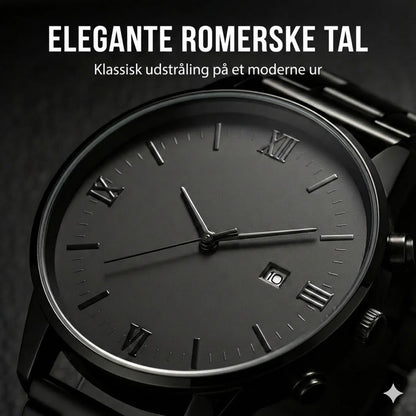 Minimalistisk kvartsur til mænd med datovisning
